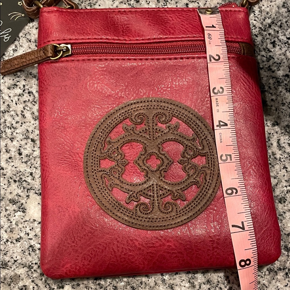 NWT- Red and brown crossbody bag Mimi x Jules - Picture 7 of 7